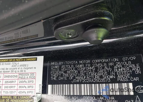 2010 Lexus Is 250C from USA, damaged, VIN JTHFF2C2XA2503573